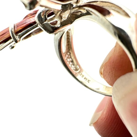 Whitney Kelly Womens Ring Sterling Silver Red Jasper Butterfly Ring Size 7 - Picture 6 of 9